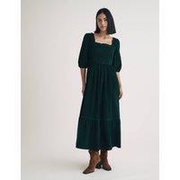 Cord Square Neck Midaxi Smock Dress