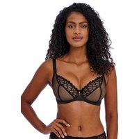 Freya Loveland Embroidered Mesh Wired Plunge Bra Black Mix