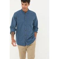 Pure Cotton Grandad Collar Oxford Shirt