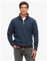 Superdry & Co Cotton Rich Half Zip Sweatshirt Navy