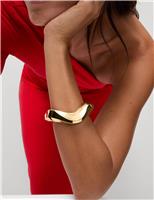 Gold Tone Chunky Wave Bangle