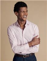 Charles Tyrwhitt Regular Fit Non Iron Pure Cotton Printed Shirt Pink Mix