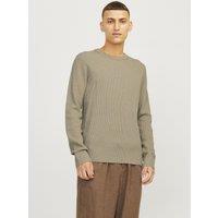 Cotton Blend RibbedCrew Neck Jumper
