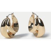 Gold Tone Double Row Hoop Earring