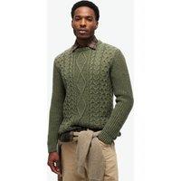 Wool Blend Cable Crew Neck Jumper