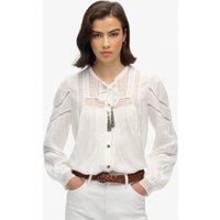 Pure Cotton Lace Blouson Sleeve Blouse