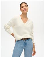 V-Neck Relaxed Jumper with Wool