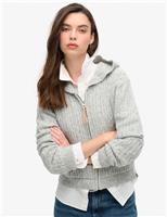 Cable Knit Zip Up Hoodie