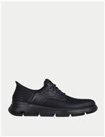 Skechers Wide Fit Garza Gervin Leather Slip-ins Wide Fit Shoes Black