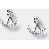 Platinum Plated Cubic Zirconia Stud Earring