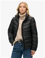 Quilted Padded Funnel Neck Jacket