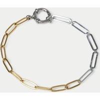 Mixed Metal Chain T-Bar Wristwear