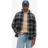 Wool Blend Fleece Lined Checked Overshirt