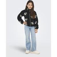 Borg Fleece Embroidered Floral Jacket (7-14 Yrs)