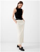 French Connection Midi Skater Skirt Cream