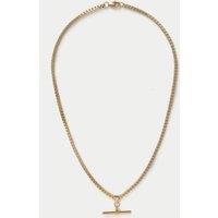 Waterproof Stainless Steel Gold Plated T-Bar Necklace