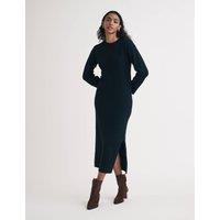 Cotton Rich Knitted Crew Neck Midi Jumper Dress