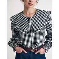 Pure Cotton Checked Relaxed Blouse