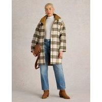 Checked Reversible Coat with Wool