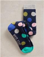 Cotton Rich Polka Dot Knee High Socks