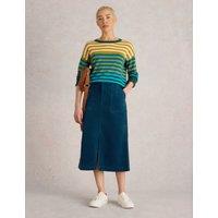 Cotton Rich Cord Midi A-Line Skirt