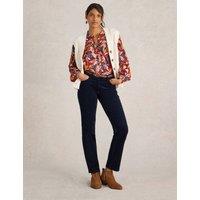 White Stuff Cord Straight Leg Trousers Navy