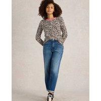 Wool Blend Heart Print Crew Neck Jumper