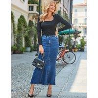 Fishtail Denim Maxi Skirt