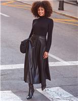Faux Leather Midaxi Skirt