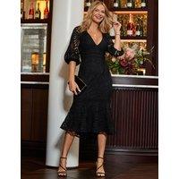 Sweetheart Neckline Lace Midi Dress