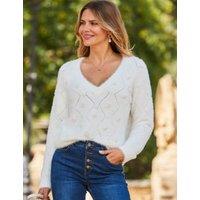 Pointelle Pearl Embellished Jumper