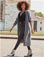 SOSANDAR Longline Cardigan Grey