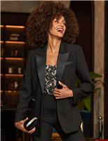 Satin Collar Tuxedo Blazer