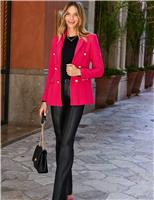 SOSANDAR Black Button Front Kick Flare Trousers Black