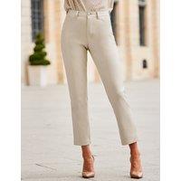 Faux Leather Straight Leg Trousers