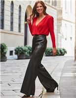 Faux Leather Palazzo Trousers