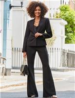 SOSANDAR Slim Flared Trousers Black