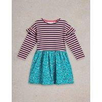 Pure Cotton Striped Heart Print Dress (3-10 Yrs)