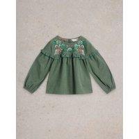 Pure Cotton Cord Embroidered Top (3-10 Yrs)