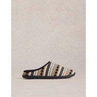 Fair Isle Faux Fur Lined Mule Slippers