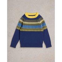 Cotton Rich Fair Isle Yoke Jumper with Wool (3-10 Yrs)