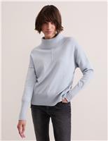 Phase Eight Polo Neck Side Zip Jumper Blue