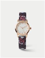 Burgundy Floral Stretch Watch