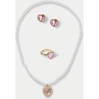 Pink and Pearl Jewellery Set