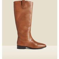 Square Toe Flat Leather Boots