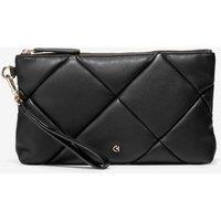 Essential Leather Quilted Metallic Clutch Bag