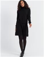 Wool Rich Mini Skater Skirt with Cashmere