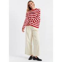 Pure Wool Striped Relaxed Jumper with Cashmere