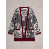 Wool Rich Floral Edge to Edge Cardigan