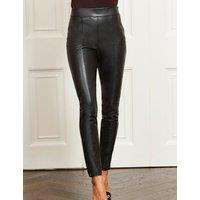 Leather Look Seam Detail Leggings